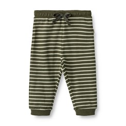 Wheat soft pants Leo - Dark green stripe